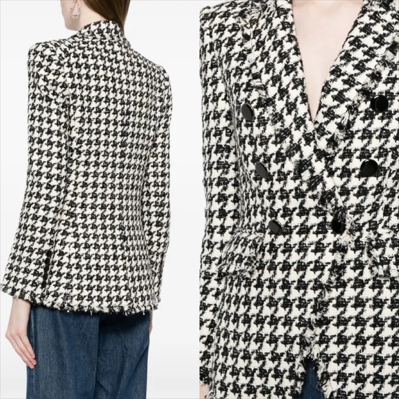 NWOT Veronica beard miller dickey houndstooth blazer frayed hem NO OFFERS - Picture 13 of 13